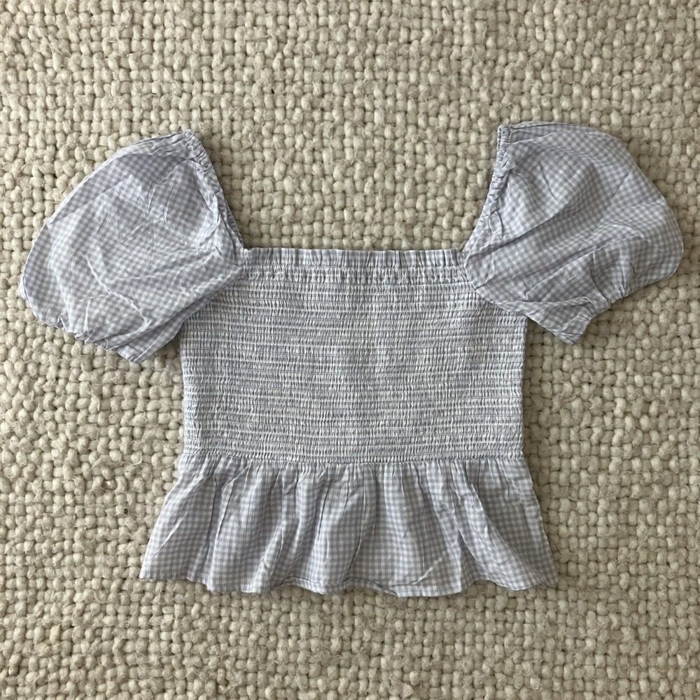 J. Crew Squareneck Smocked Voile Top Cottagecore Ditzy‎ Peasant Small